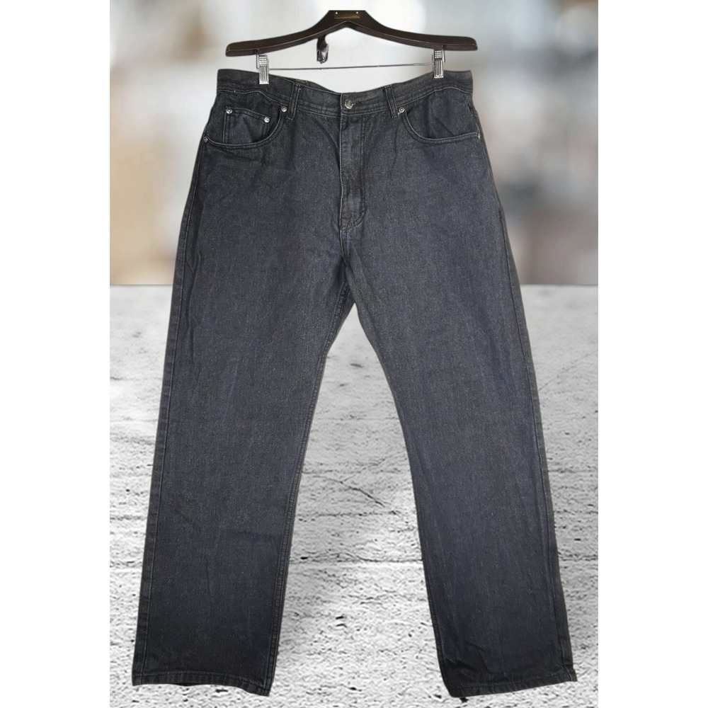 Akademiks Jeanius Jeans Mens 40x34 Actual  38x31 Black Relaxed Fit  Denim